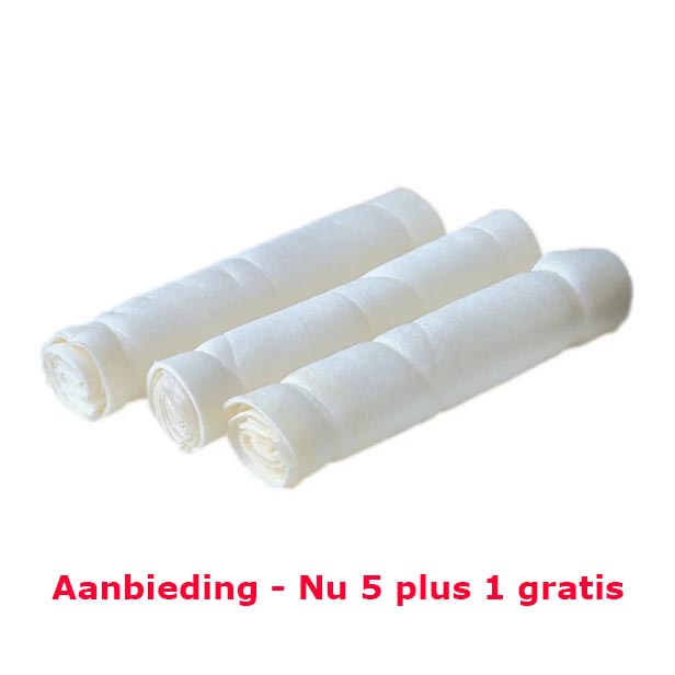 Aanbieding: 100% Natuurlijke kauwkluif M (5 Rollen + 1)